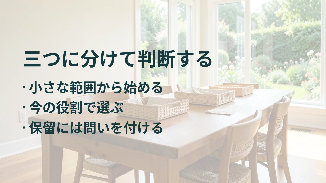 三つに分けて判断する