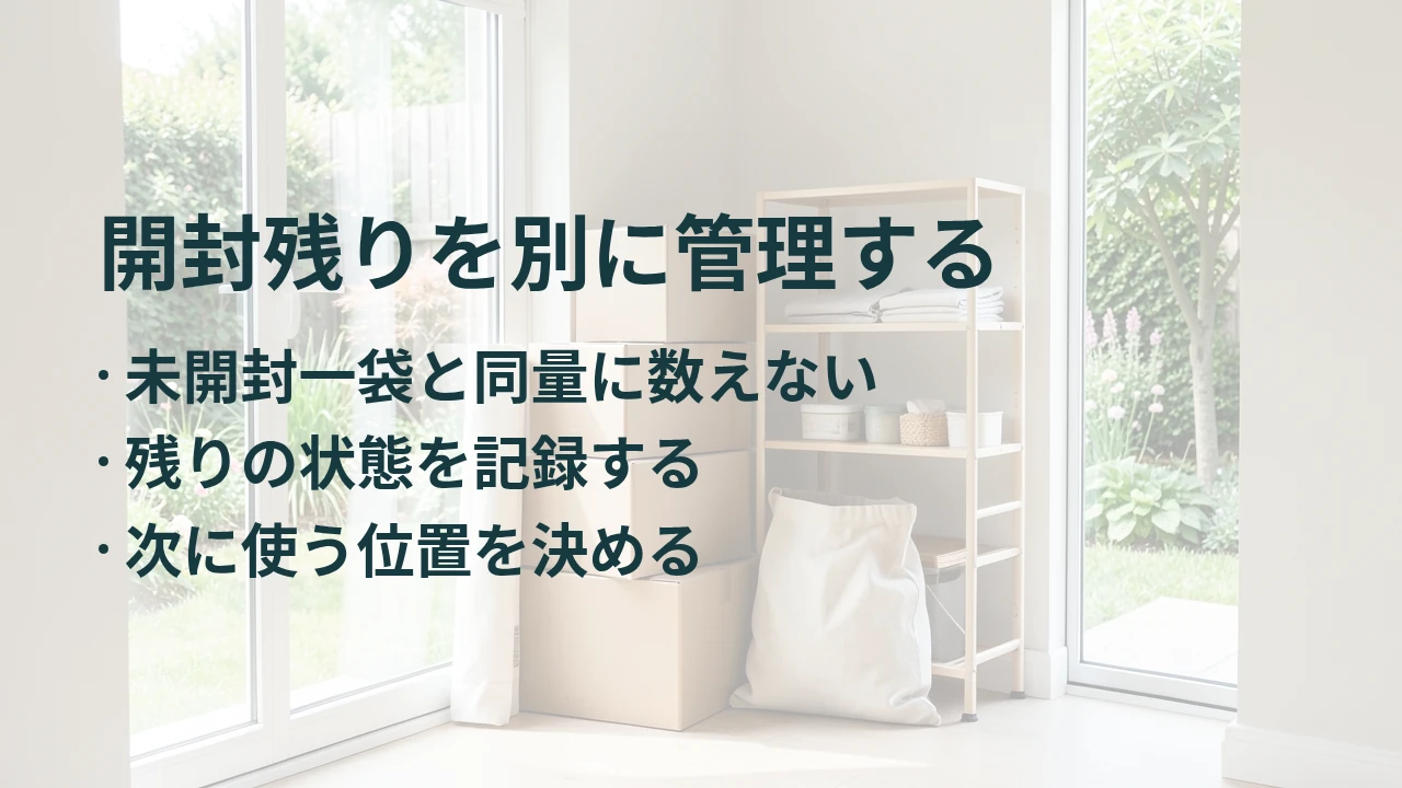 開封残りを別に管理する