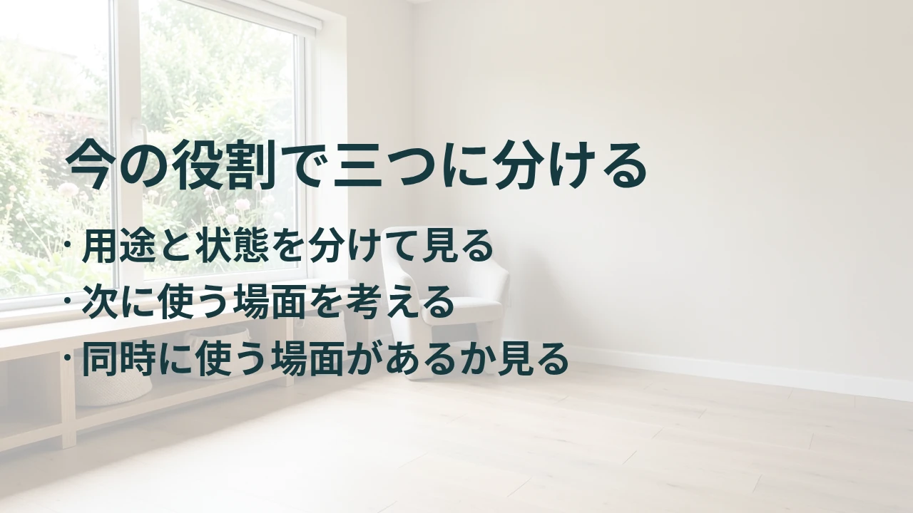 今の役割で三つに分ける