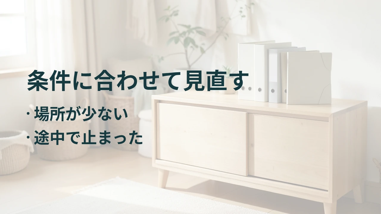 条件に合わせて見直す
