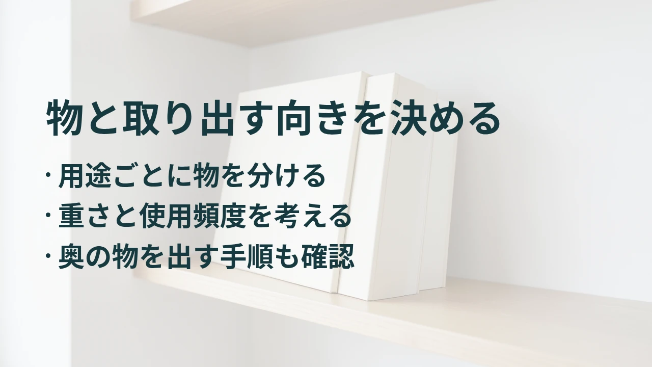 物と取り出す向きを決める
