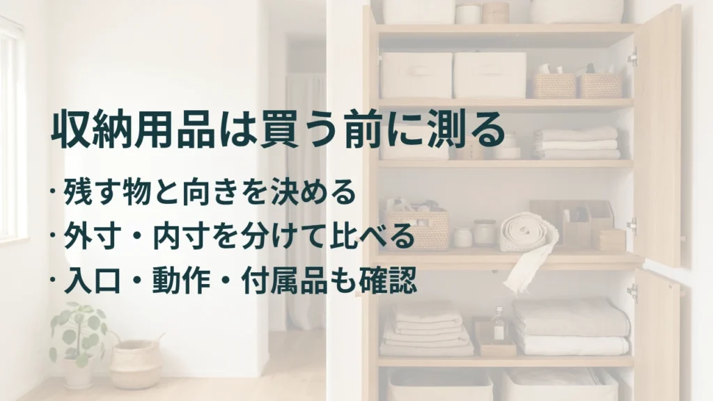 収納用品は買う前に測る