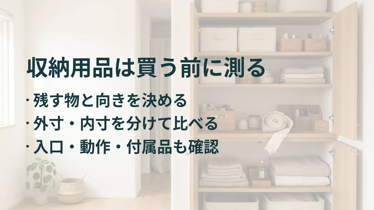 収納用品は買う前に測る