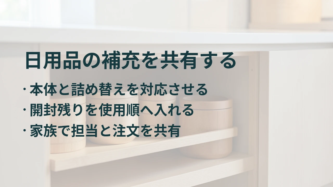 日用品の補充を共有する