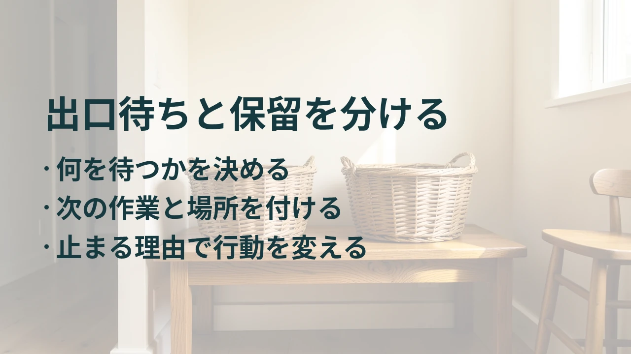 出口待ちと保留を分ける