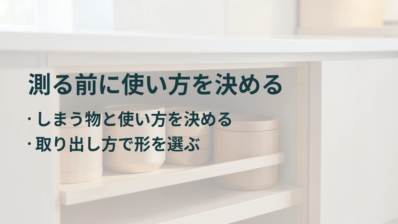 測る前に使い方を決める
