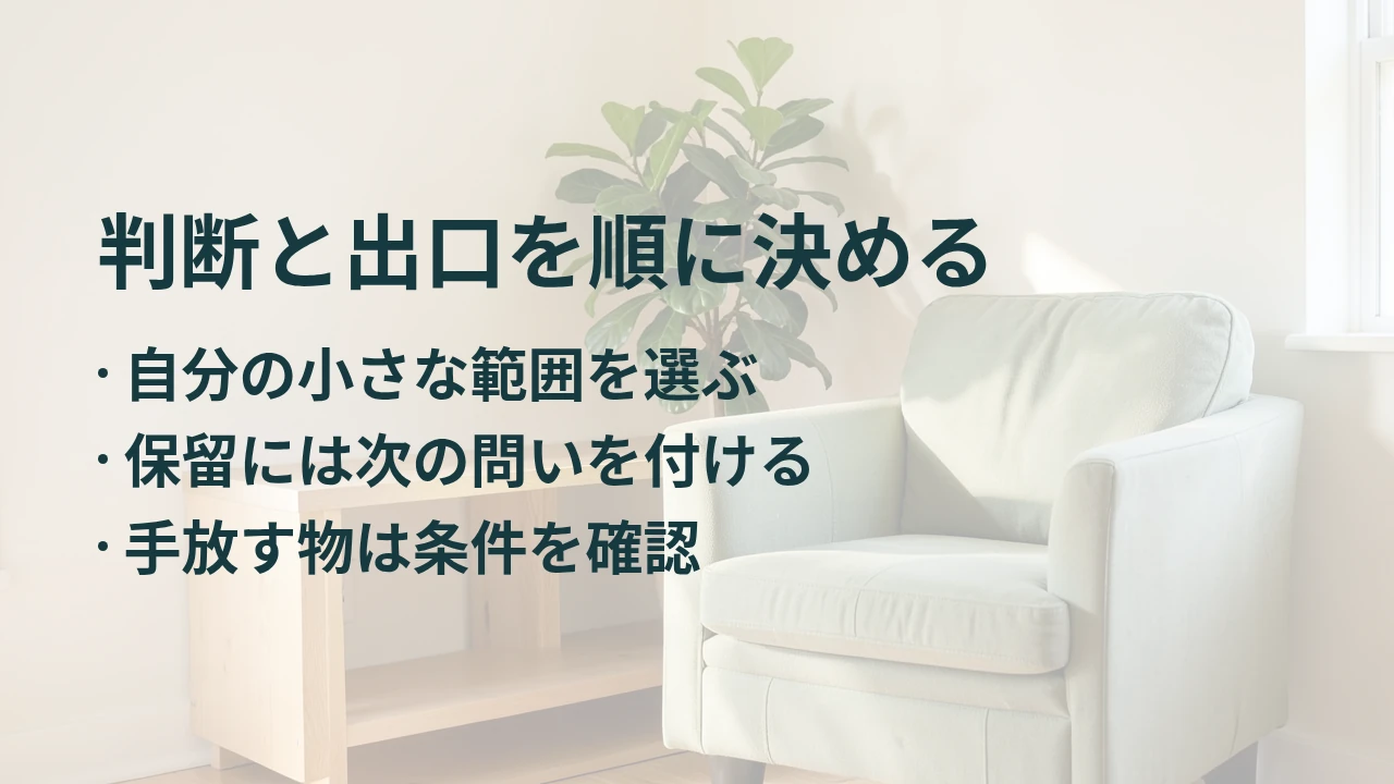 判断と出口を順に決める
