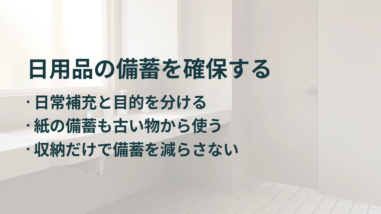 日用品の備蓄を確保する
