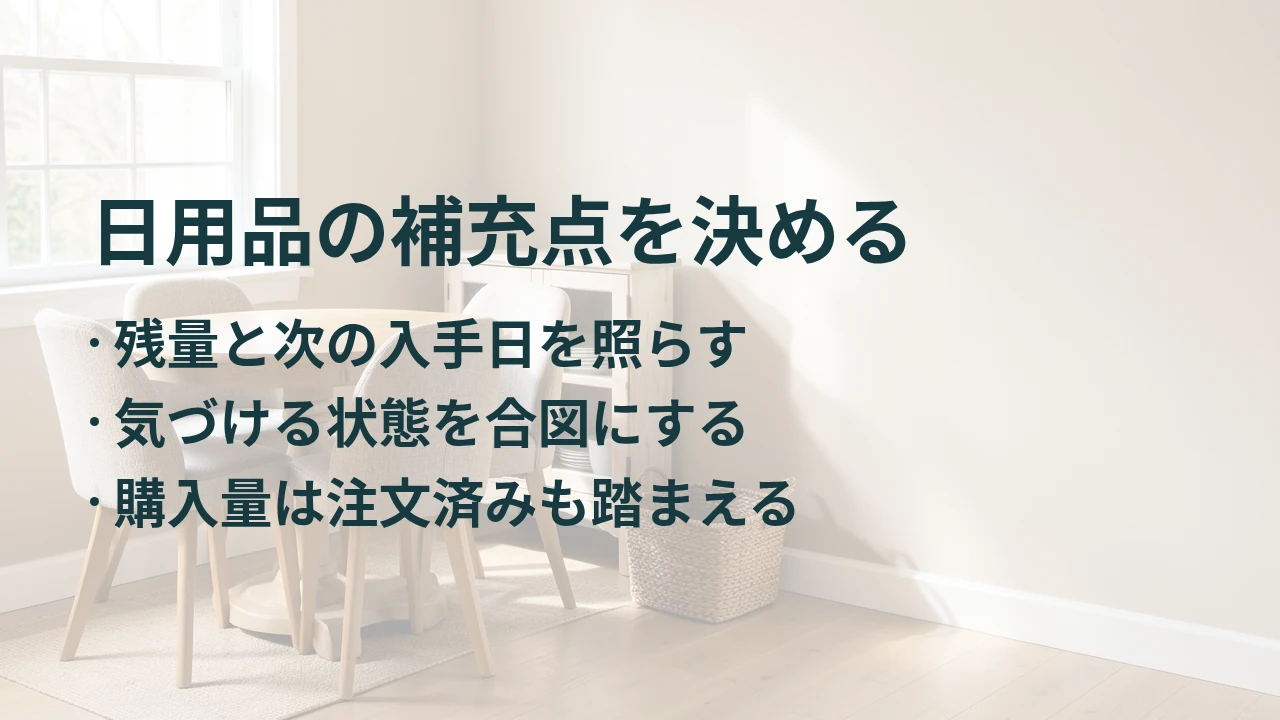 日用品の補充点を決める