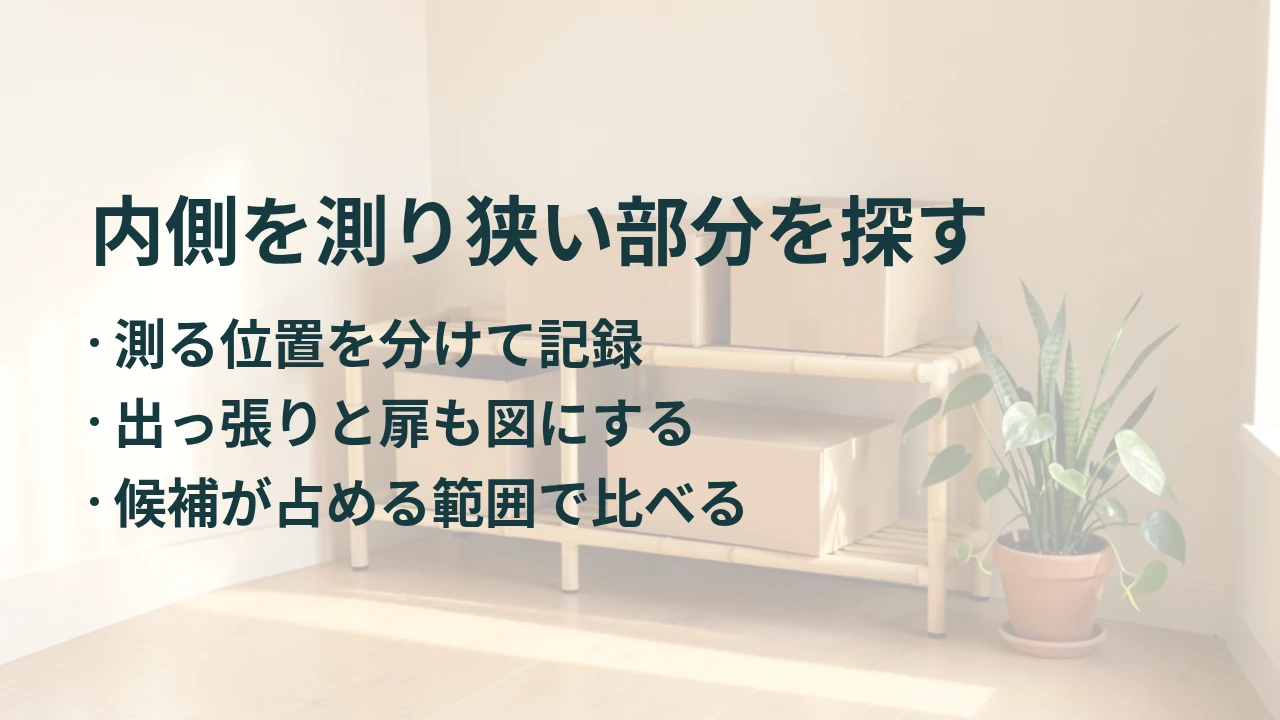 内側を測り狭い部分を探す