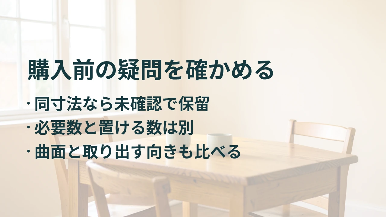 購入前の疑問を確かめる