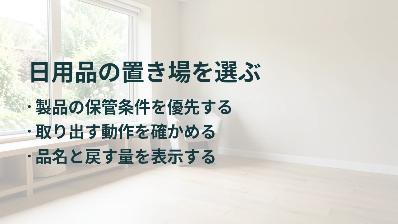日用品の置き場を選ぶ