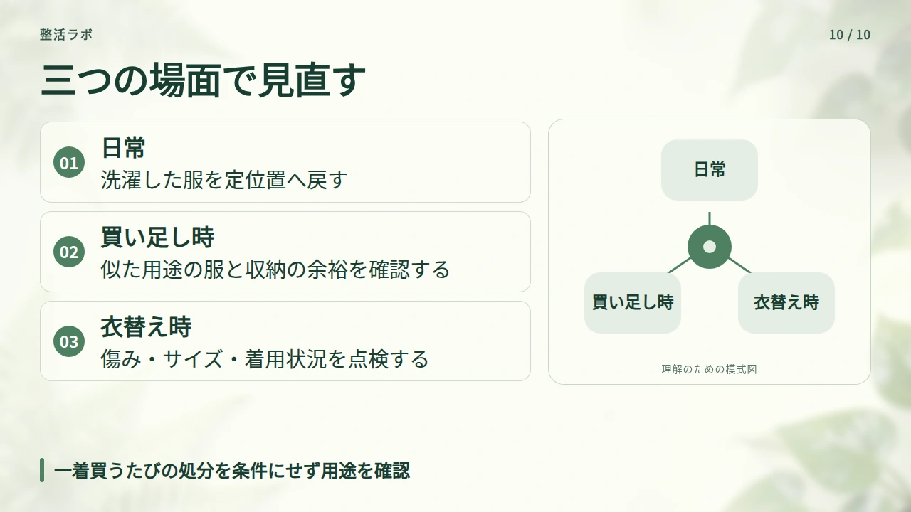 洗濯後の定位置と季節の点検で整った状態を保つの要点と図解