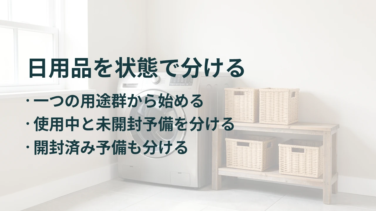 日用品を状態で分ける
