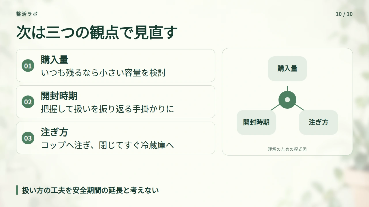 次は腐らせにくい量と扱い方に見直すの要点と図解